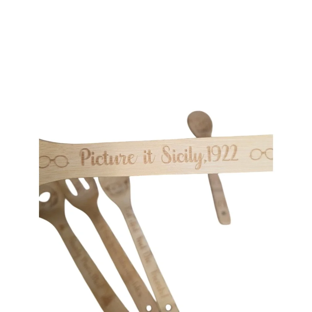 Golden Girls‎ Bamboo Kitchen Cooking Spoon Set 6 Utensils
